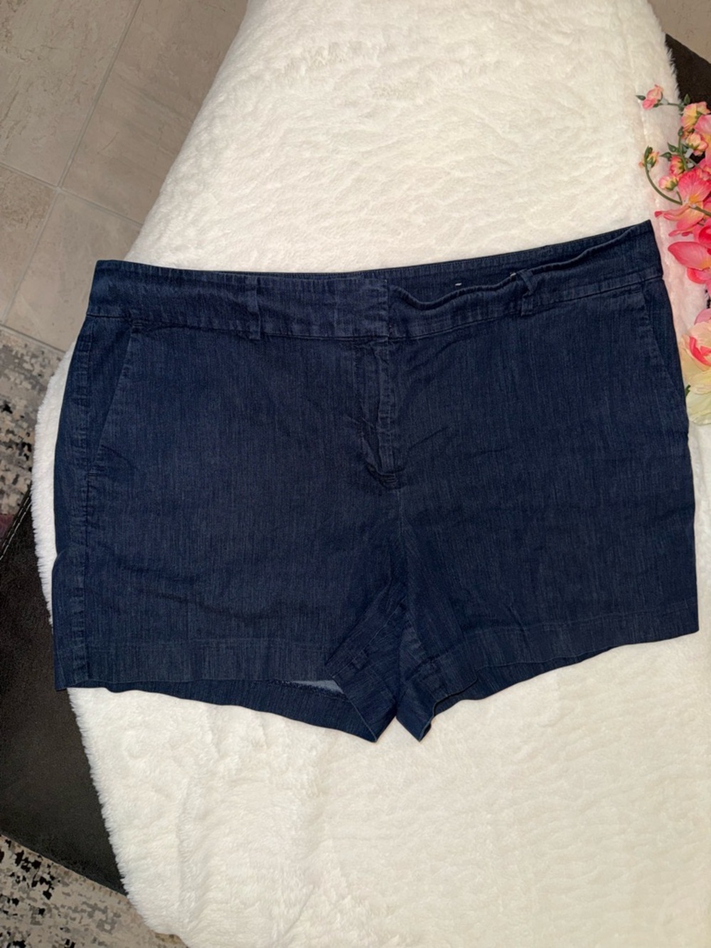 3 x 20$ Ann Taylor Factory Dark Navy Denim Shorts Size 14